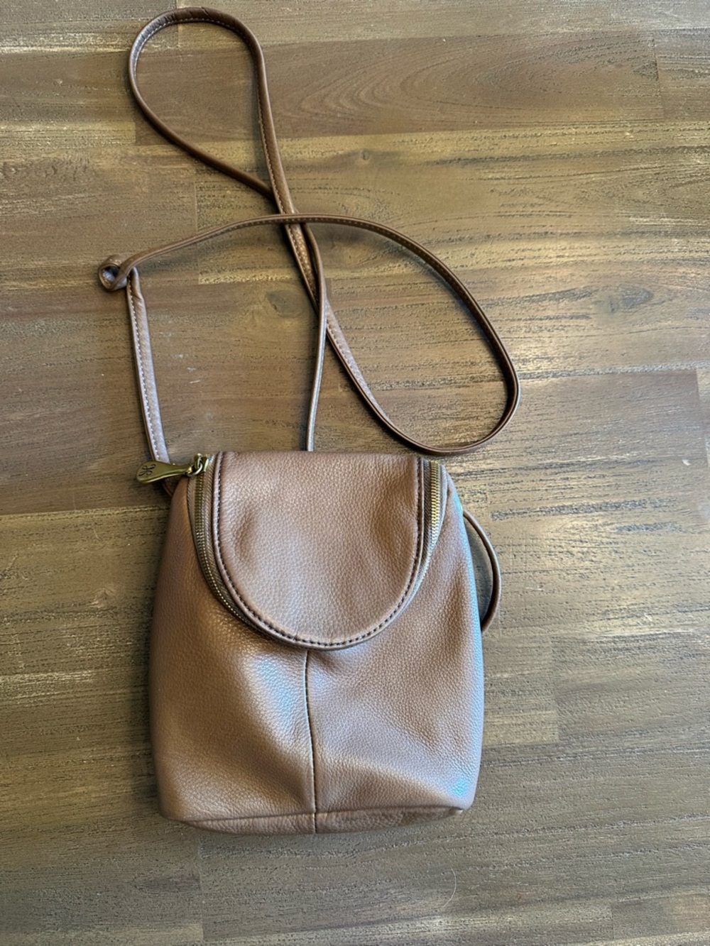 HOBO Brown Pebbled Leather Crossbody Bag